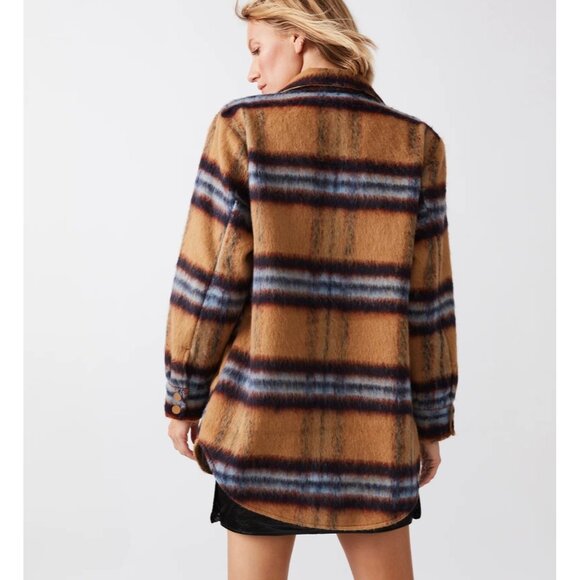 Steve Madden Womens Plaid Long Sleeve Button-Up Shacket Jacket Size S - Picture 2 of 14